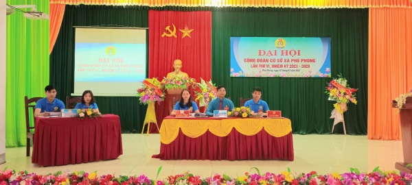 Công đoàn xã Phú Phong Đại hội lần thứ VI